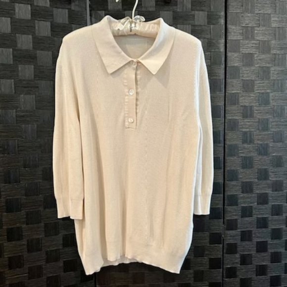 CO Collection, Ltd. Ivory Silk Sweater - Picture 1 of 4